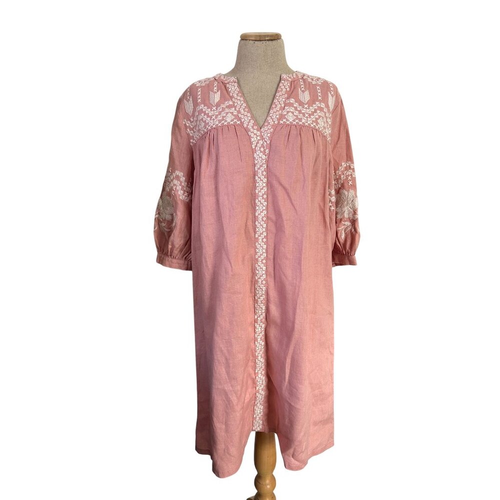Sundance Rosewood Embroidered V-Neck Midi Dress - Picture 13 of 14